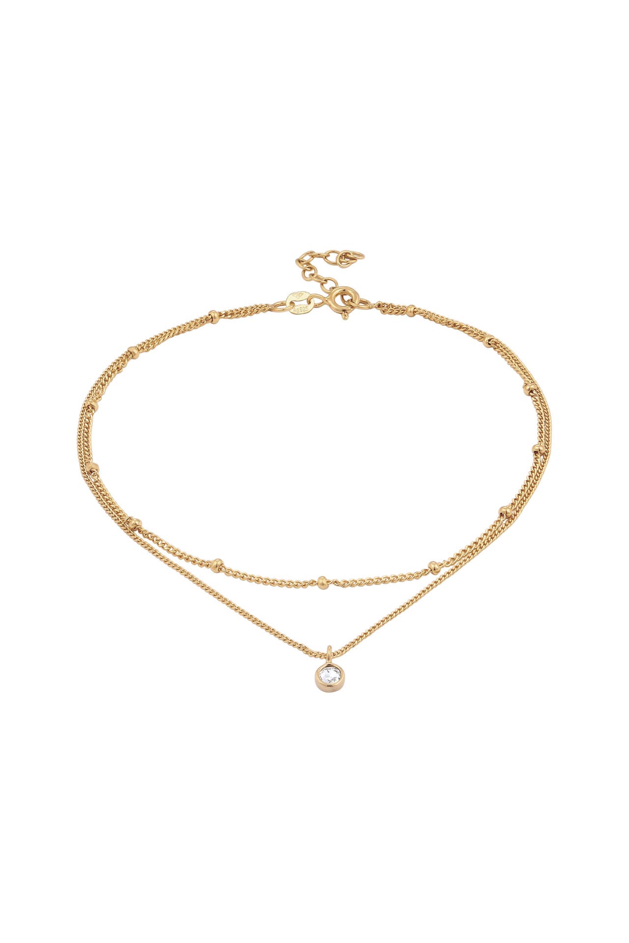 ELLI Kette Layer Kugeln Weiß 925 Sterling Silber, mit Kristallen von Swarovski® Gold, Bild 1
