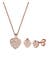 Schmuckset Herz Weiß 925 Sterling Silber, mit Kristallen von Swarovski® Rosegold