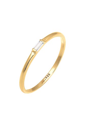 ELLI PREMIUM Ring Stabelring Topas Rechteck Verlobung 585 Gelbgold Gold