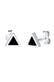 Ohrringe Dreieck Geo Basic Trend Emaille 925 Silber Schwarz