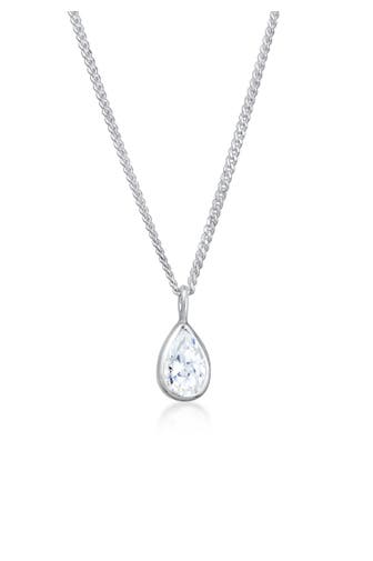 ELLI Kette Zirkonia Tropfen 925 Sterling Silber Silber