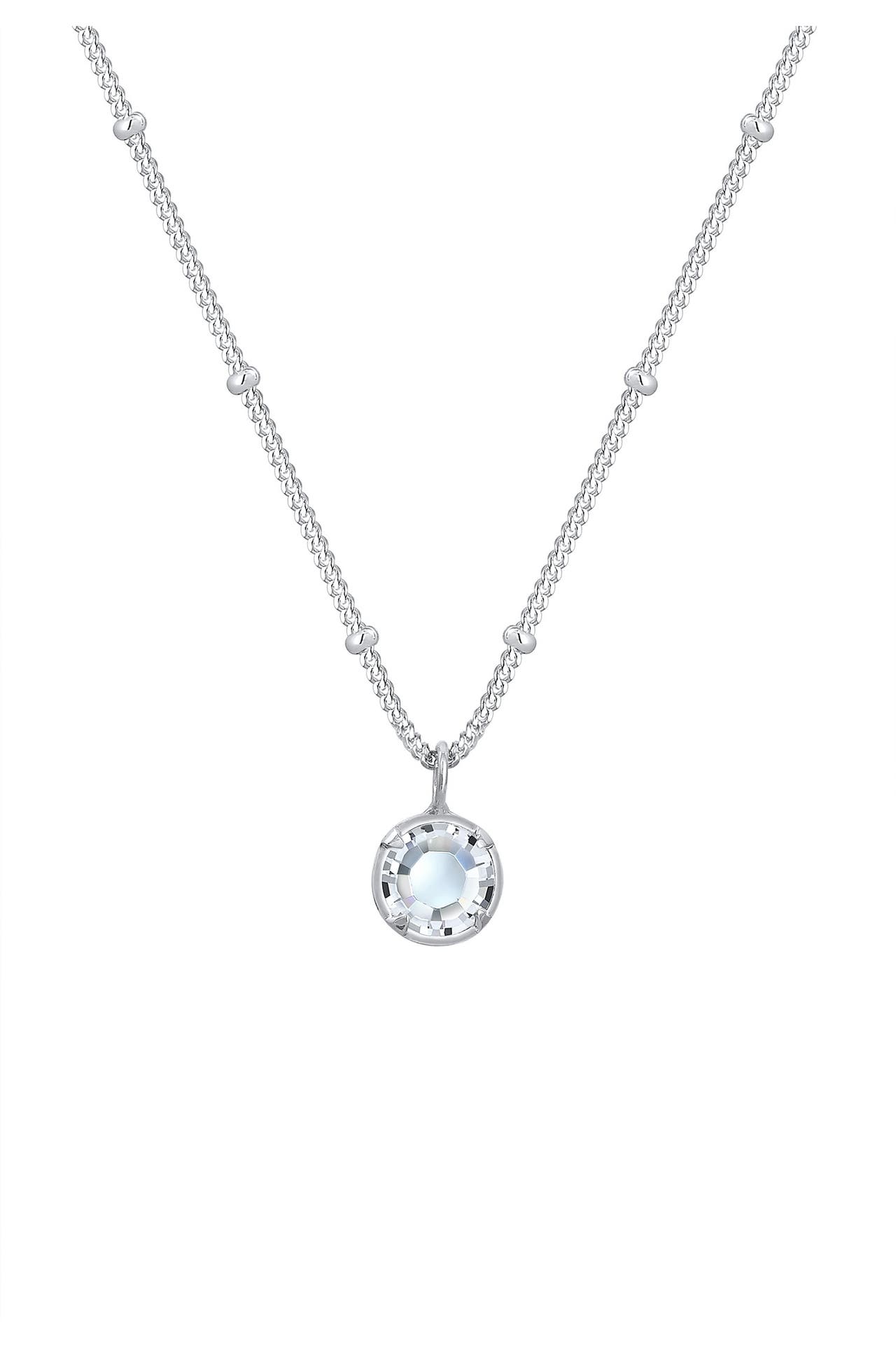 ELLI Kette Glas Kristalle Weiß 925 Sterling Silber Silber, Bild 1