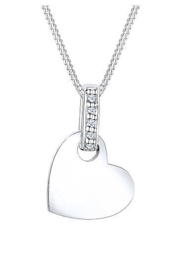ELLI DIAMONDS Kette Herz Liebe Diamant (0.025 ct.) 925 Silber Silber