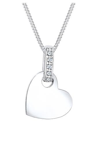 ELLI DIAMONDS Kette Herz Liebe Diamant (0.025 ct.) 925 Silber Silber