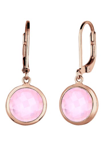 ELLI Ohrringe Ohrhänger Quartz Rosé 925 Sterling Silber Rosegold Rosegold