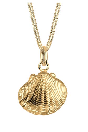 ELLI Kette Muschel Anhänger 925 Sterling Silber vergoldet Gold