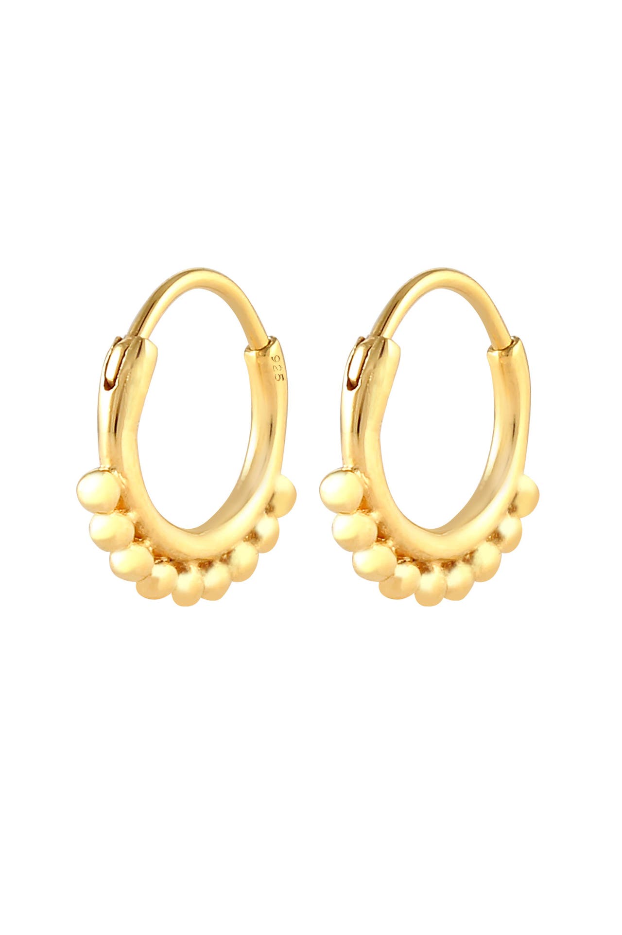 ELLI Ohrringe Creolen Kugeln Dots Trend 925 Silber Gold, Bild 1