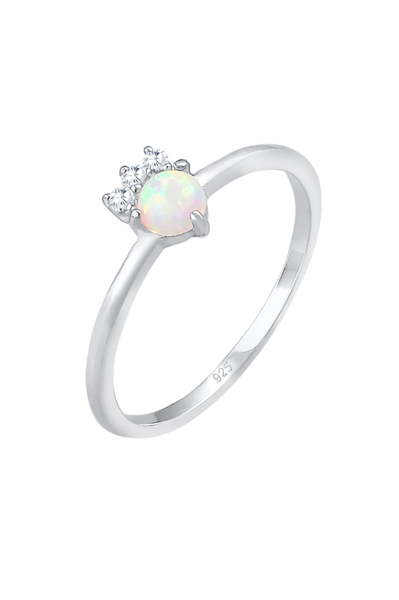 ELLI Ring Vintage Zirkonia Kristalle Opal Trend 925 Silber Silber, Bild 1