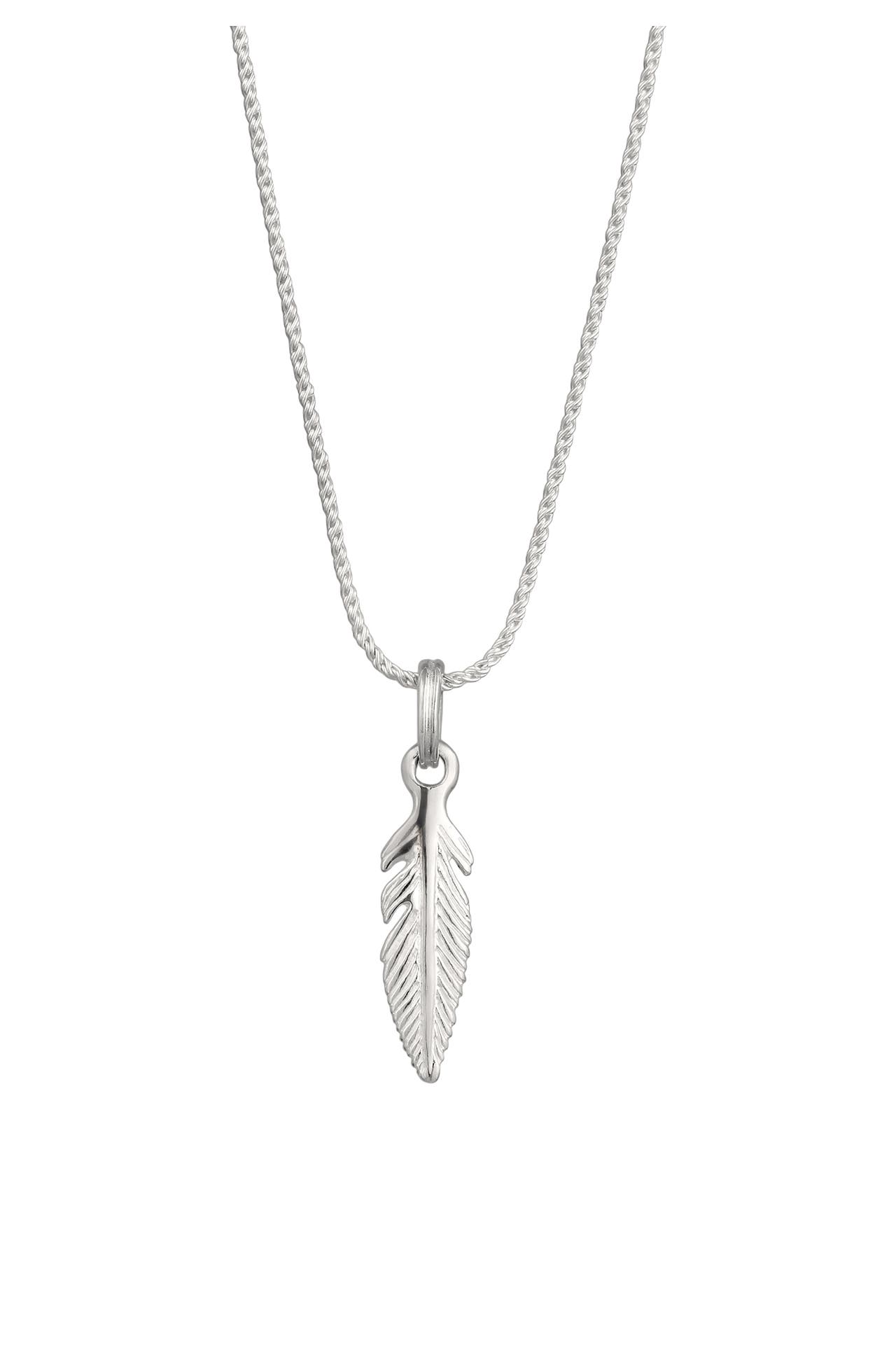 KUZZOI Kette Anhänger Feder 925 Sterling Silber Silber, Bild 1