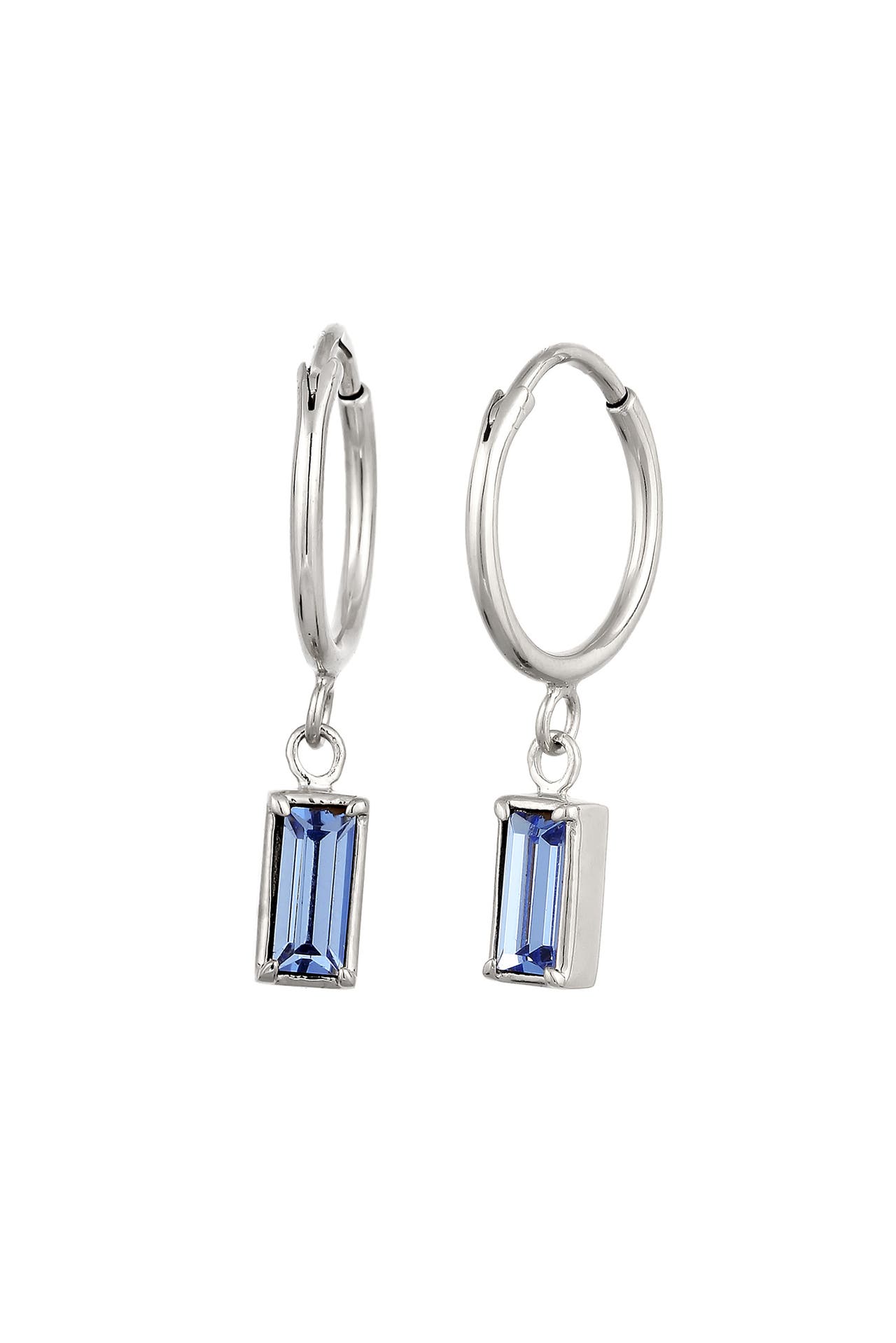 ELLI Ohrringe Creolen Blau 925 Sterling Silber, mit Kristallen von Swarovski® Silber, Bild 1