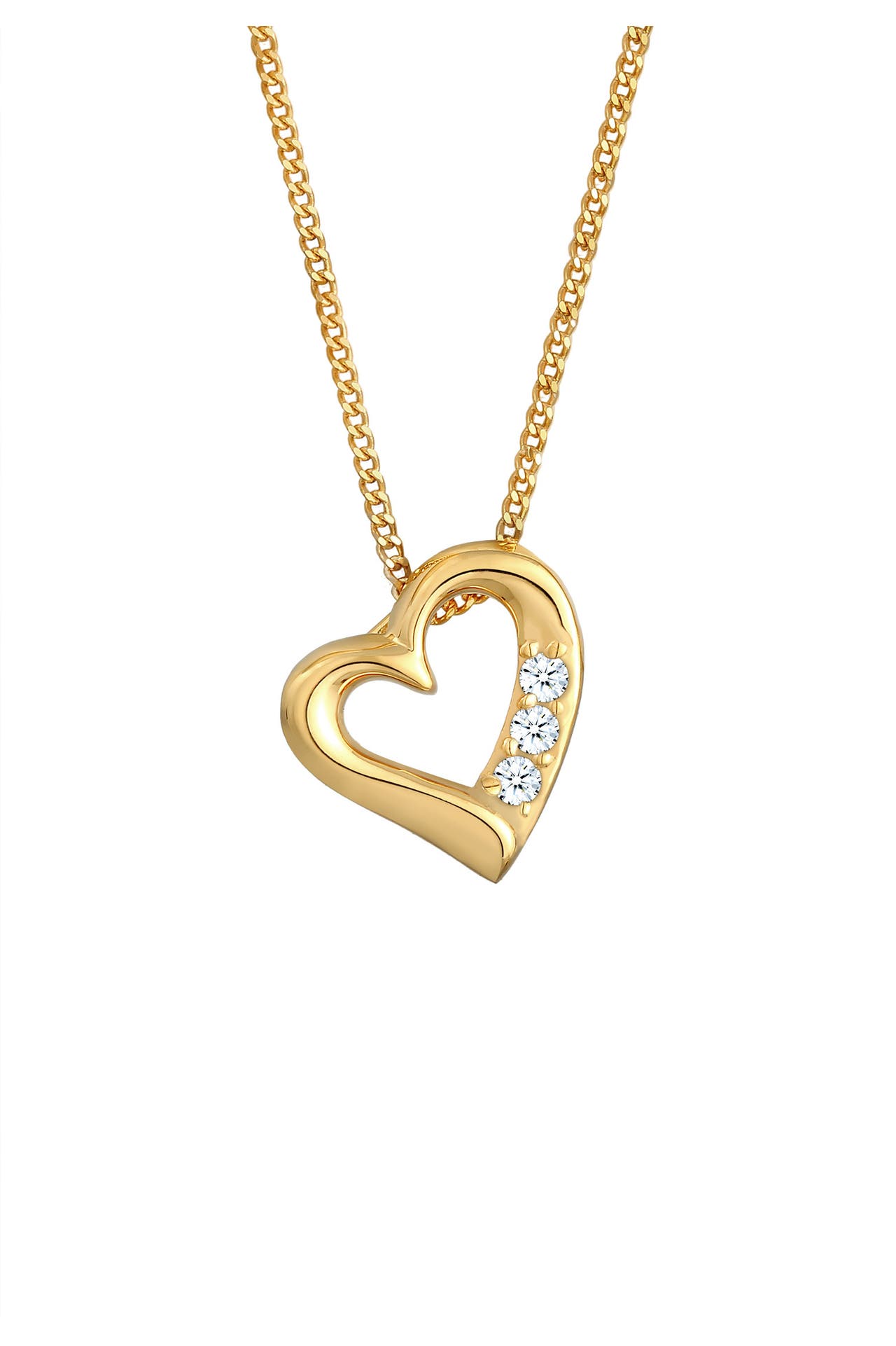 ELLI DIAMONDS Kette Herz Diamant Weiß Brillantschliff (0.045 ct) 585 Gelbgold Weiß, Bild 1