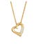 Kette Herz Diamant Weiß Brillantschliff (0.045 ct) 585 Gelbgold Weiß