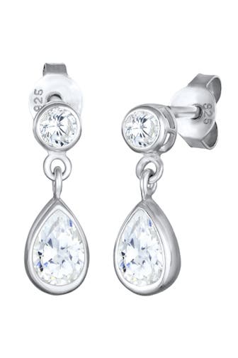ELLI Ohrringe Tropfen Zirkonia Elegant 925 Silber Silber