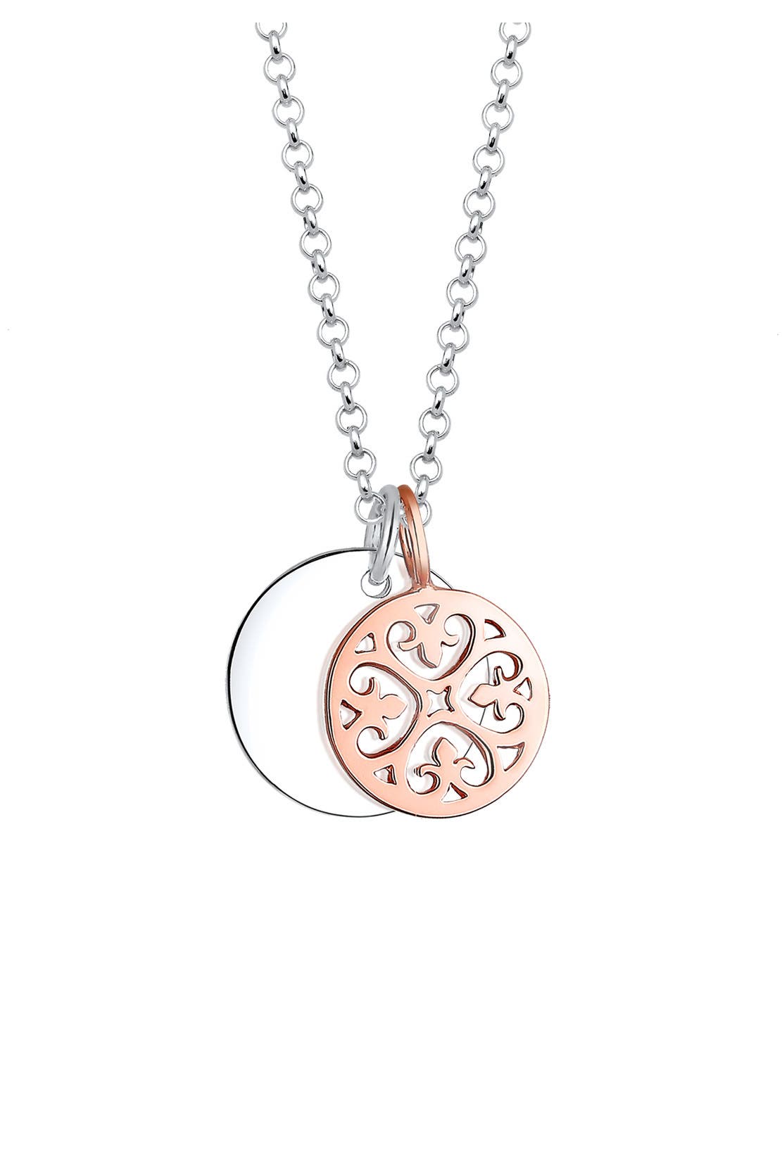 ELLI Kette Bi Color Ornament Kreis 925 Sterling Silber Bunt, Bild 1