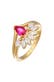 Ring Zirkonia Synt. Rubin Elegant 925 Silber Gold