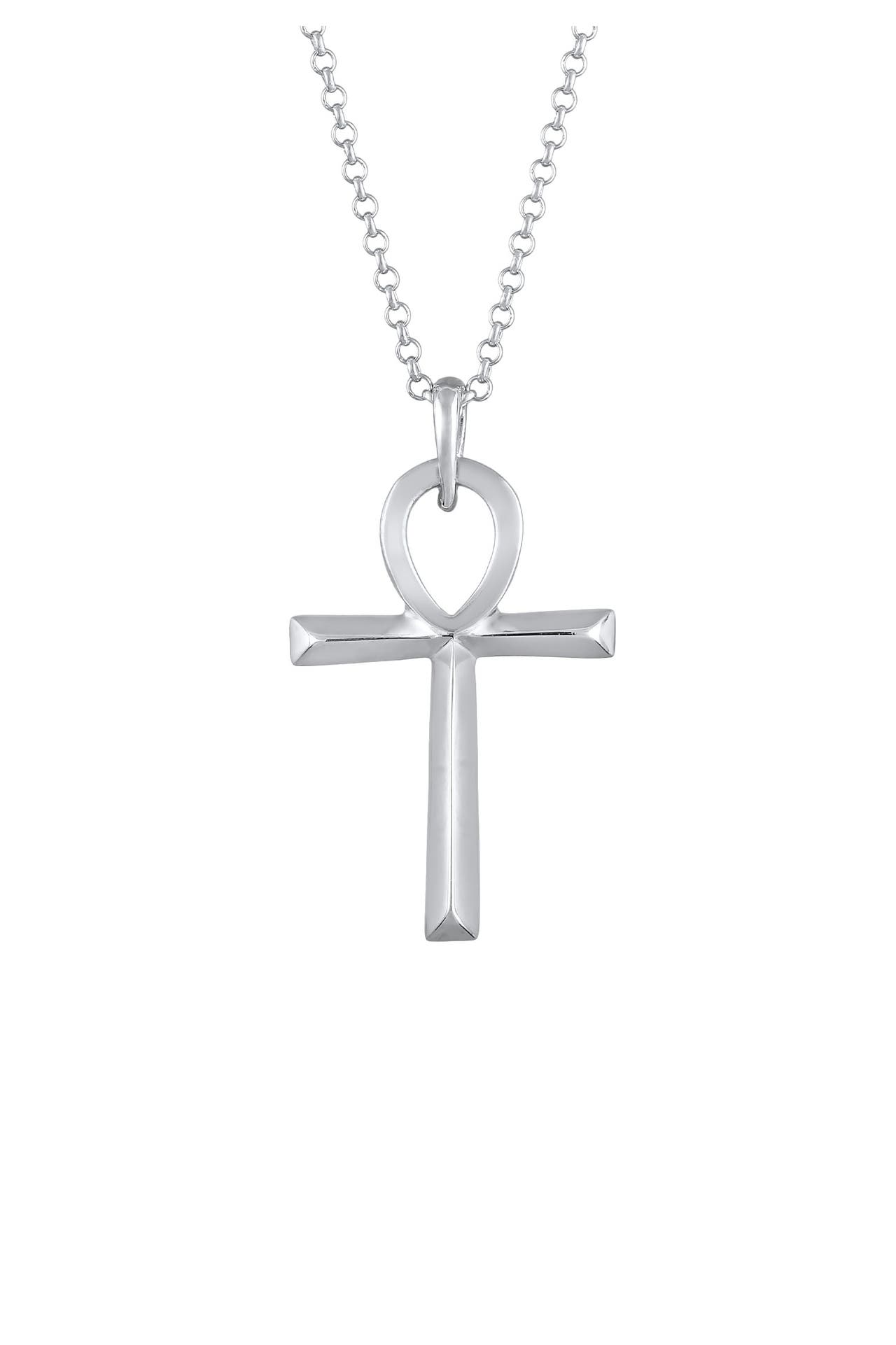 KUZZOI Kette Herren Ankh Kreuz Anhänger 925 Silber Silber, Bild 1