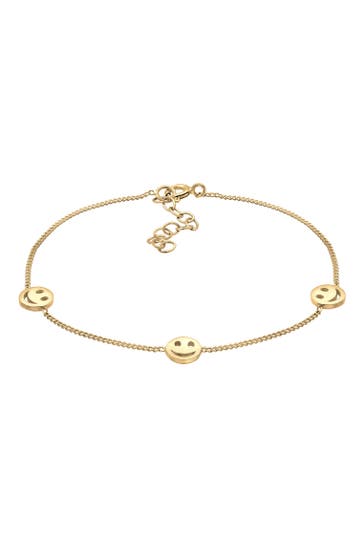 ELLI Armband Smiling Plättchen Trend 925 Silber Gold