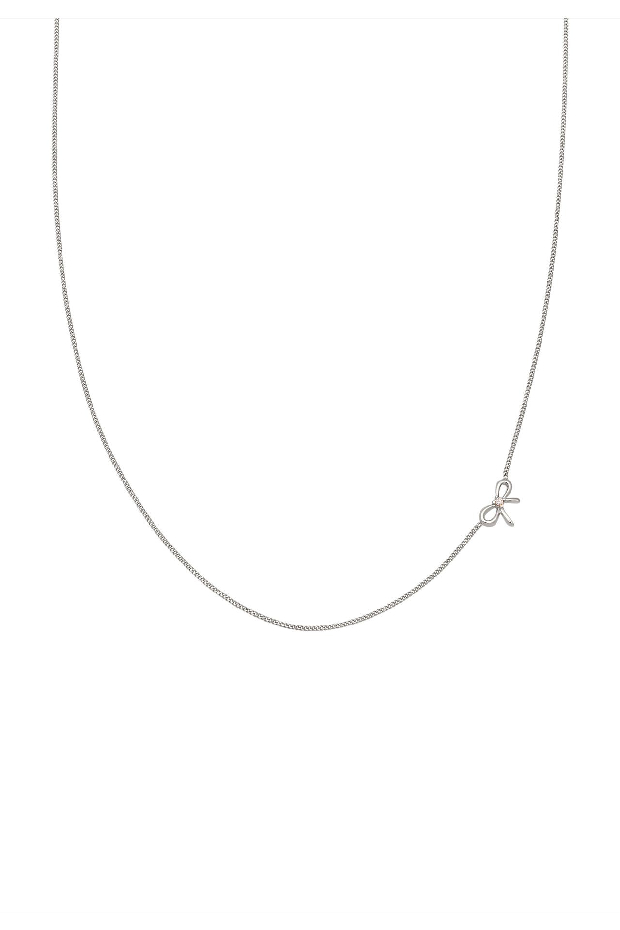 ELLI Kette Choker Schleife Zirkonia Weiß 925 Sterling Silber Silber, Bild 1