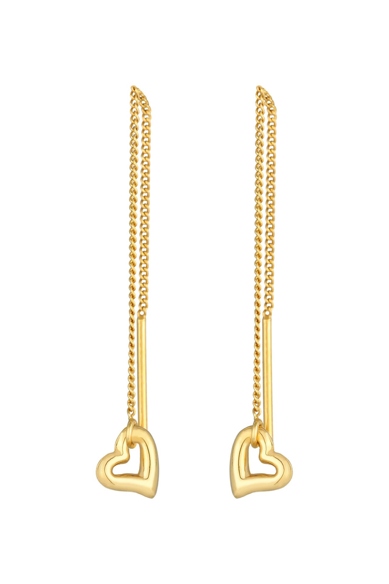 ELLI Ohrringe Durchzieher Herz Basic 925 Silber Gold, Bild 1