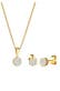 Schmuckset Set mit Diamanten Weiß Blumen Look (0.36 ct) 585 Gelbgold Gold