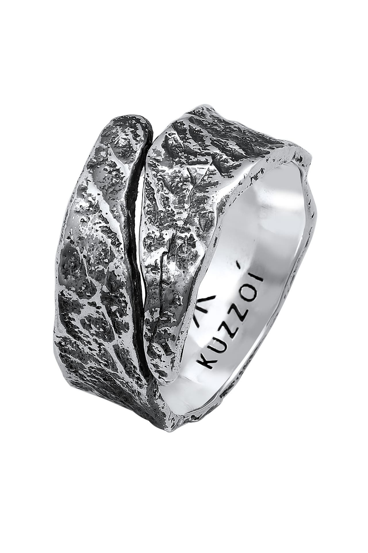 KUZZOI Ring Bandring Struktur Used Look 925 Silber, Bild 1