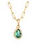Kette Tropfen Quarz Grün Gliederkette 925 Silber Gold