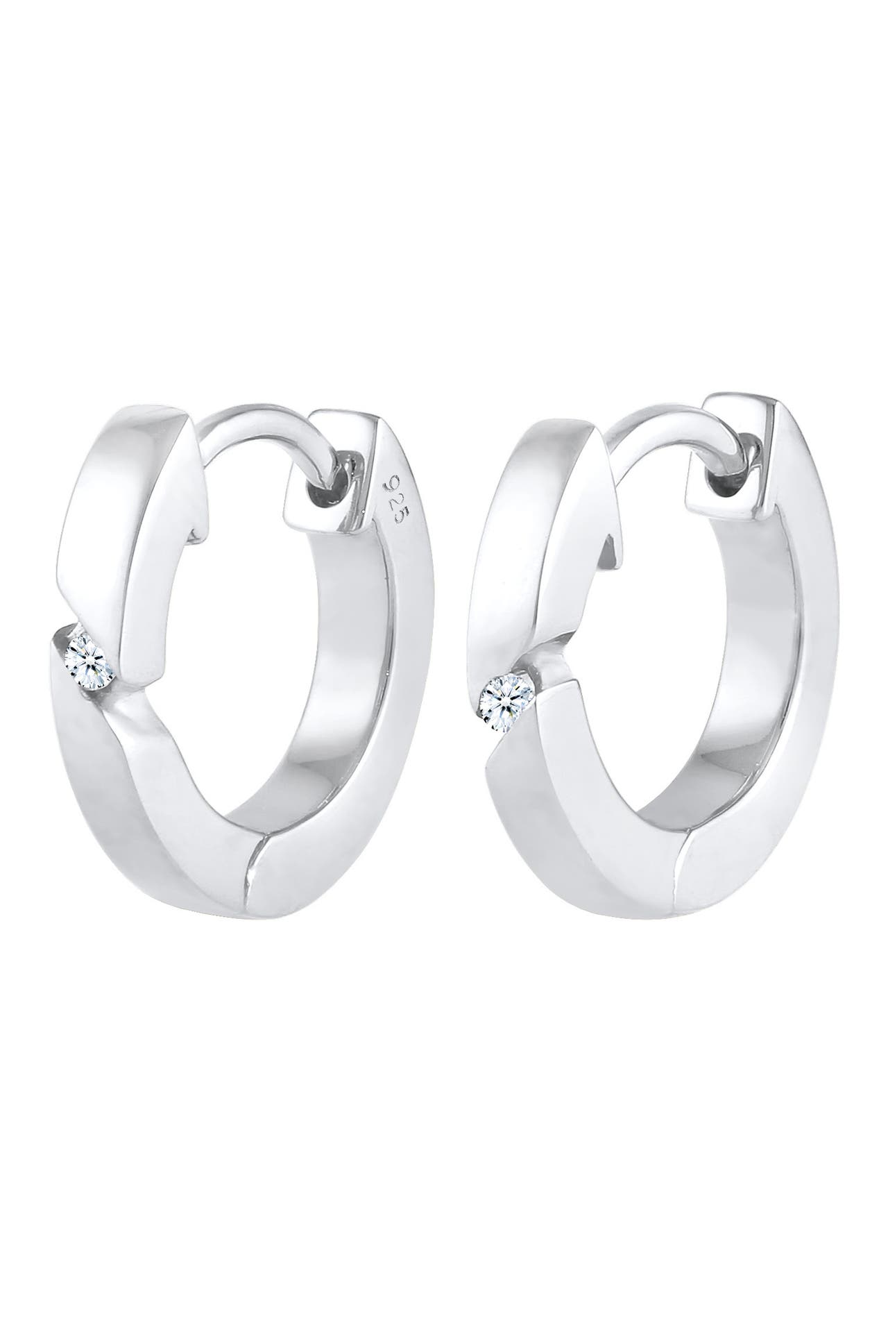 ELLI DIAMONDS Ohrringe Creolen Basic Diamant Silber , Bild 1