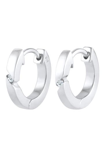 ELLI DIAMONDS Ohrringe Creolen Basic Diamant Silber