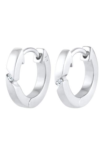 ELLI DIAMONDS Ohrringe Creolen Basic Diamant Silber