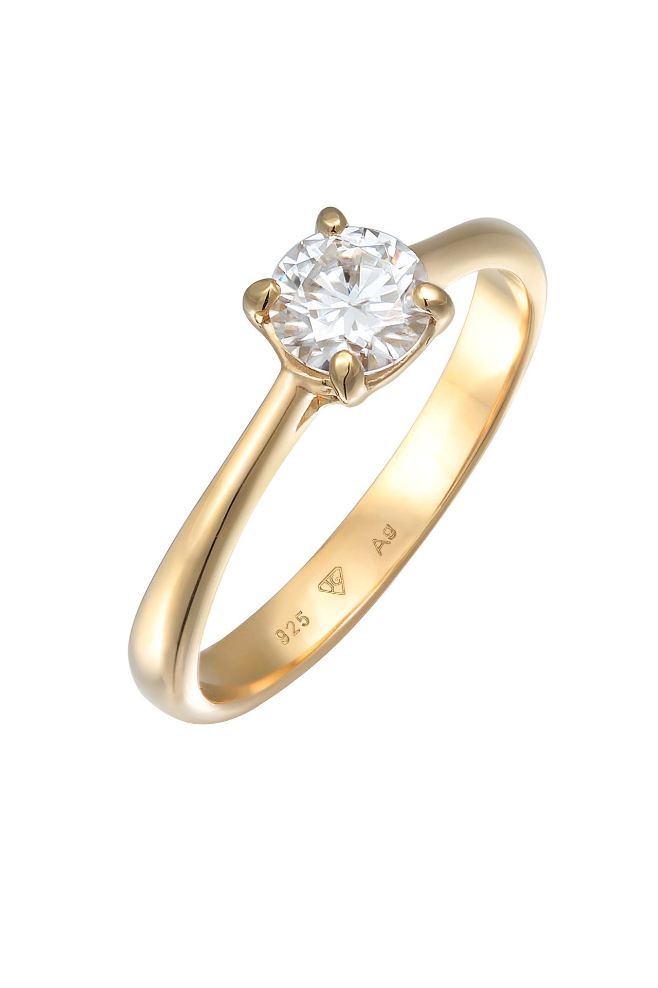 ELLI PREMIUM Ring Moissanite Solitär Verlobungsring 925 Silber Gold, Bild 1