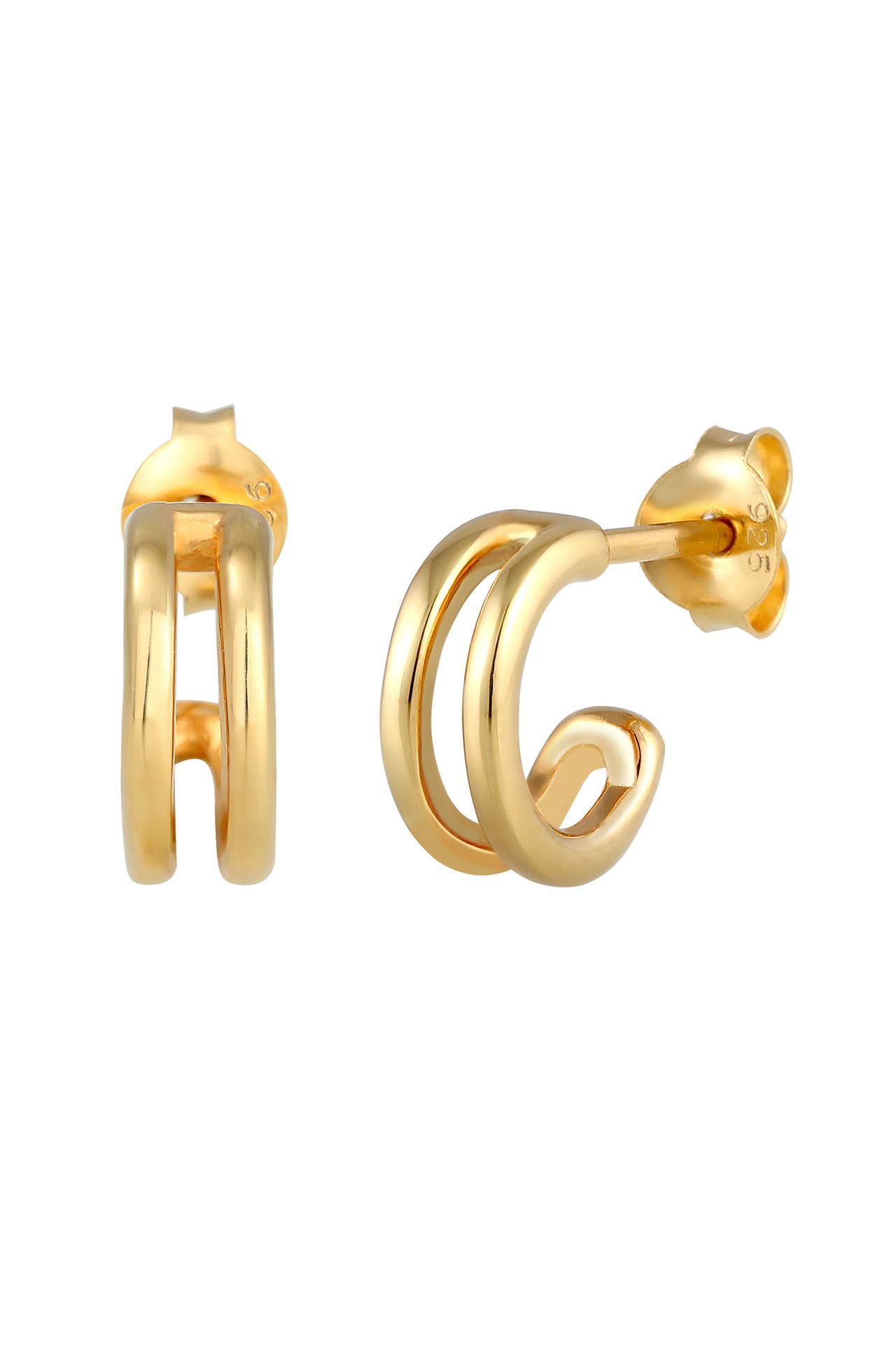 ELLI Ohrringe Creolen Stecker Basic Minimal 925 Silber Gold, Bild 1