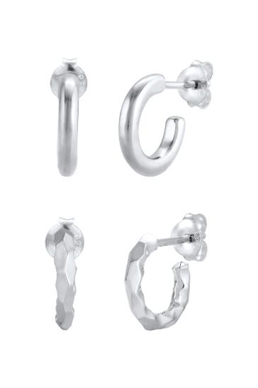 ELLI Ohrringe Creolen 2er Set 925 Sterling Silber Silber