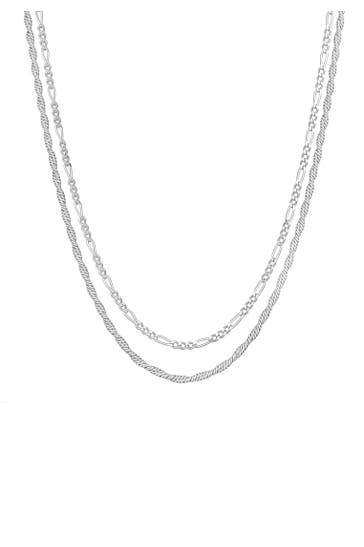 KUZZOI Kette Herren Kordel Figaro 2er Set 925 Silber Silber