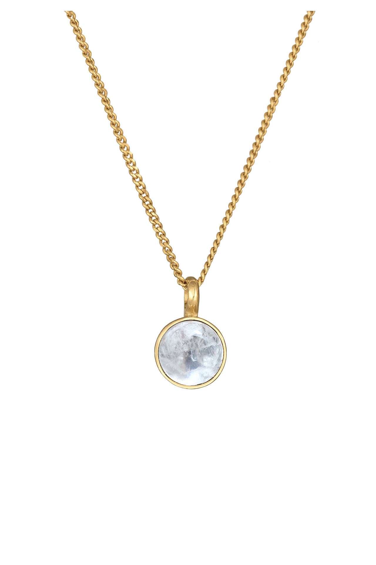 ELLI PREMIUM Kette Mondstein Solitär Klassik 925 Silber Gold, Bild 1