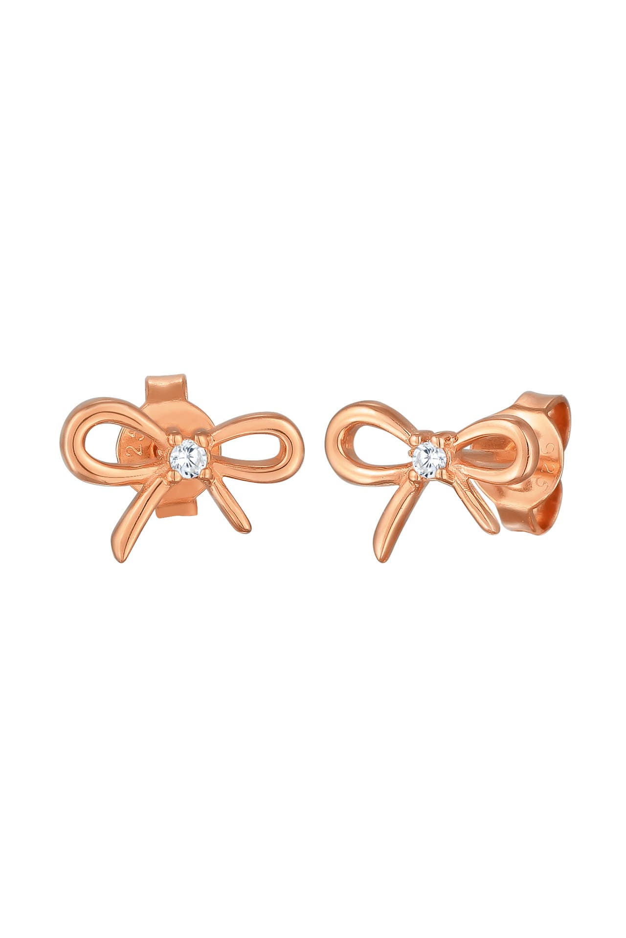 ELLI Ohrringe Schleife Zirkonia Romantik 925 Silber Rosegold, Bild 1