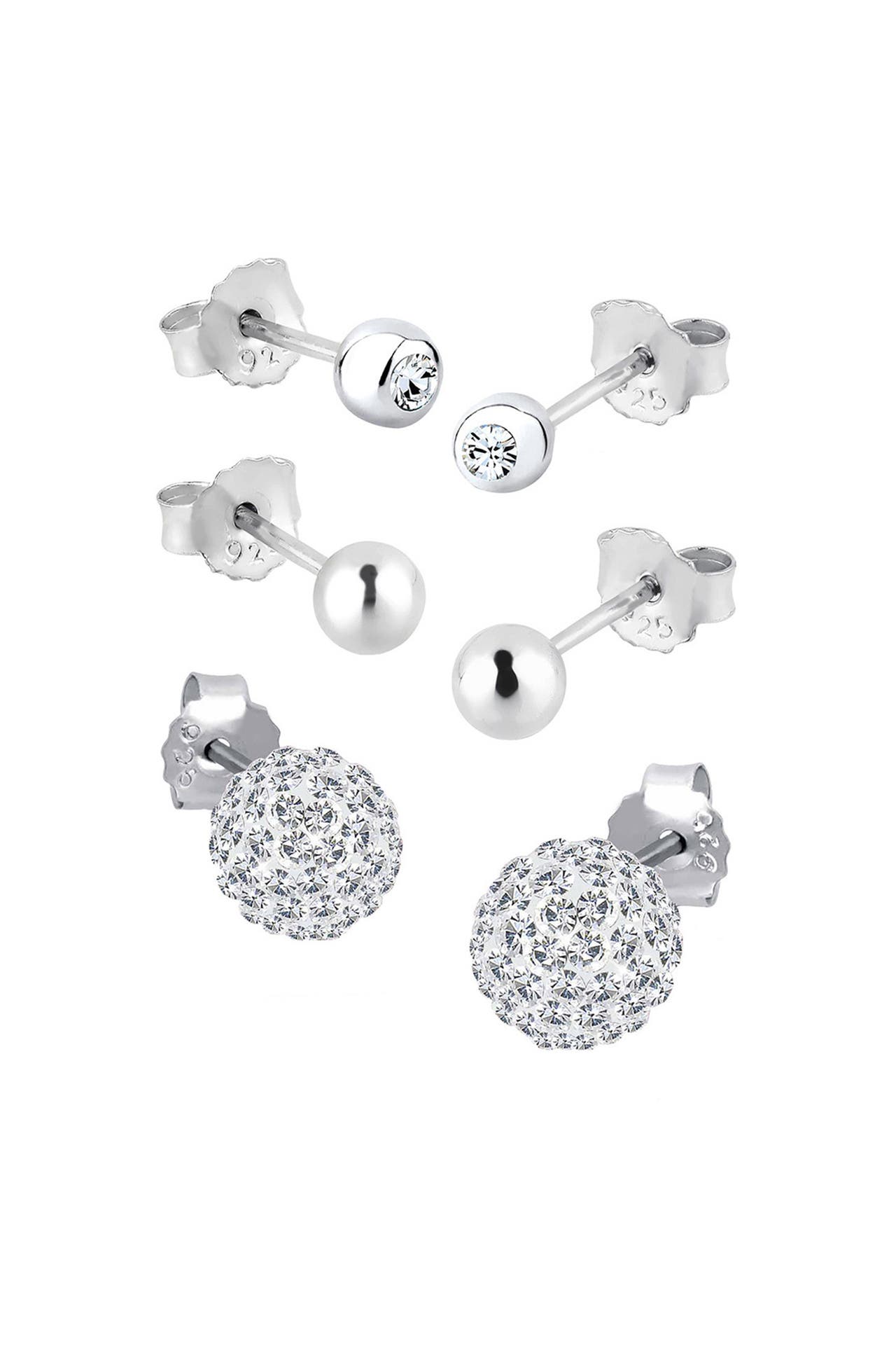 ELLI Ohrringe 3er Set Kristalle Filigran 925 Silber Weiß, Bild 1