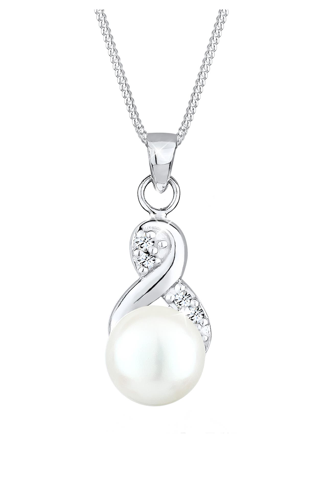 ELLI Kette Infinity Kristalle Süßwasserzuchtperle 925 Sterling Silber Weiß, Bild 1
