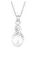 Kette Infinity Kristalle Süßwasserzuchtperle 925 Sterling Silber Weiß