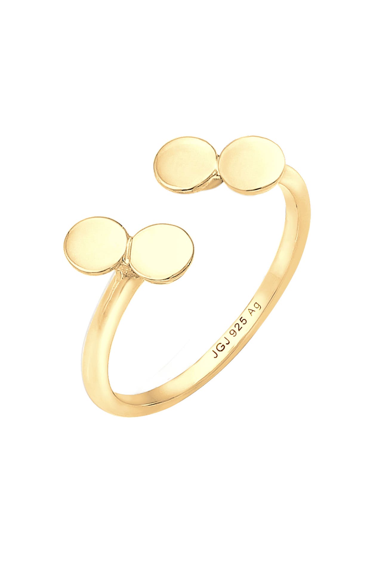 ELLI Ring Kreis PLättchen Look Offen Verstellbar 925 Sterling Silber Gold, Bild 1