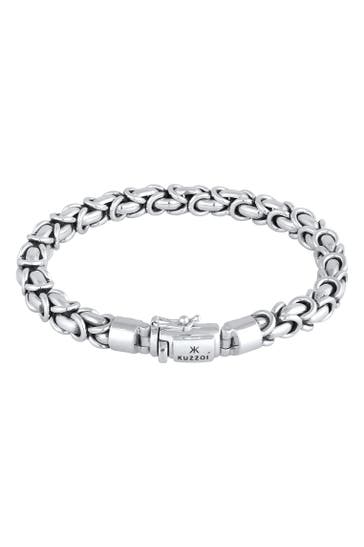 KUZZOI Armband Herren Panzerarmband Königskette Basic 925 Silber Silber