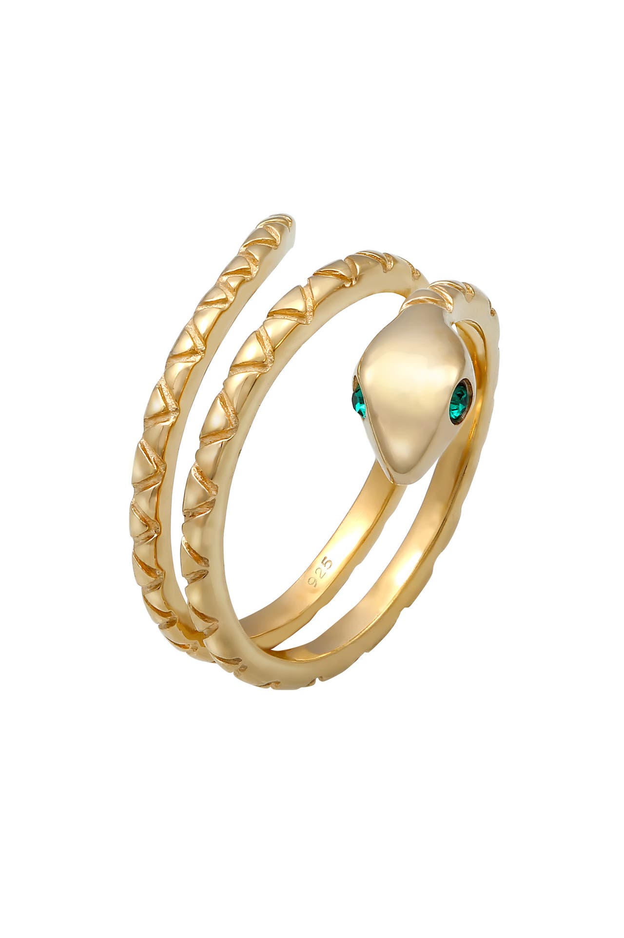 ELLI Ring Wickelring Schlange mit Kristalle von Swarovski® 925 Silber Gold, Bild 1