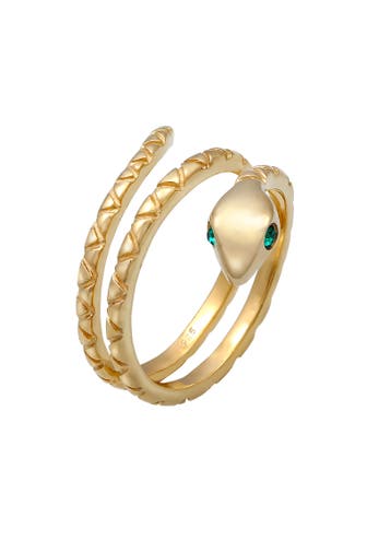ELLI Ring Wickelring Schlange mit Kristalle von Swarovski® 925 Silber Gold
