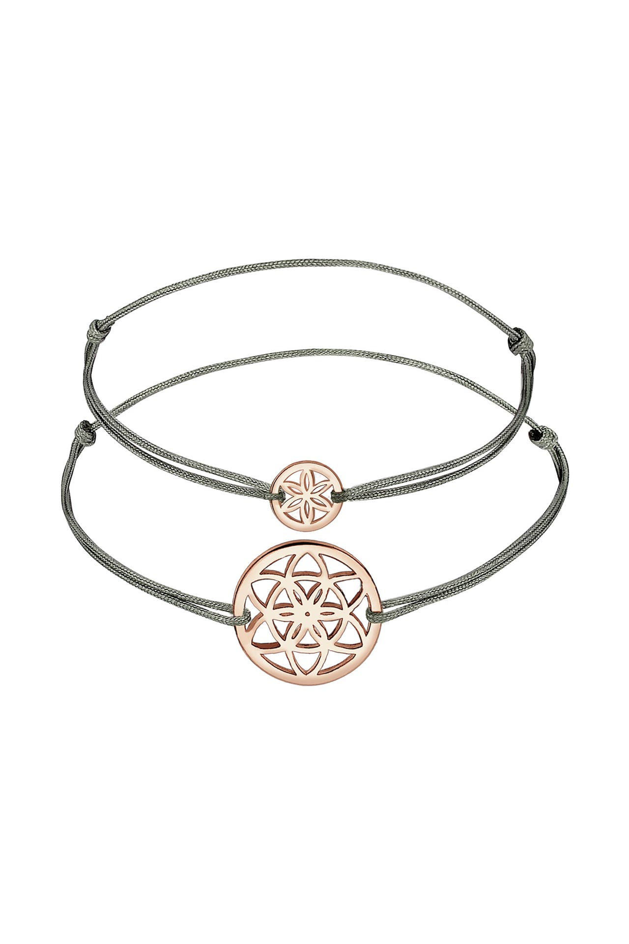 ELLI Armband Lebensblume Mutter Kind Set Nylon 925 Silber Rosegold, Bild 1
