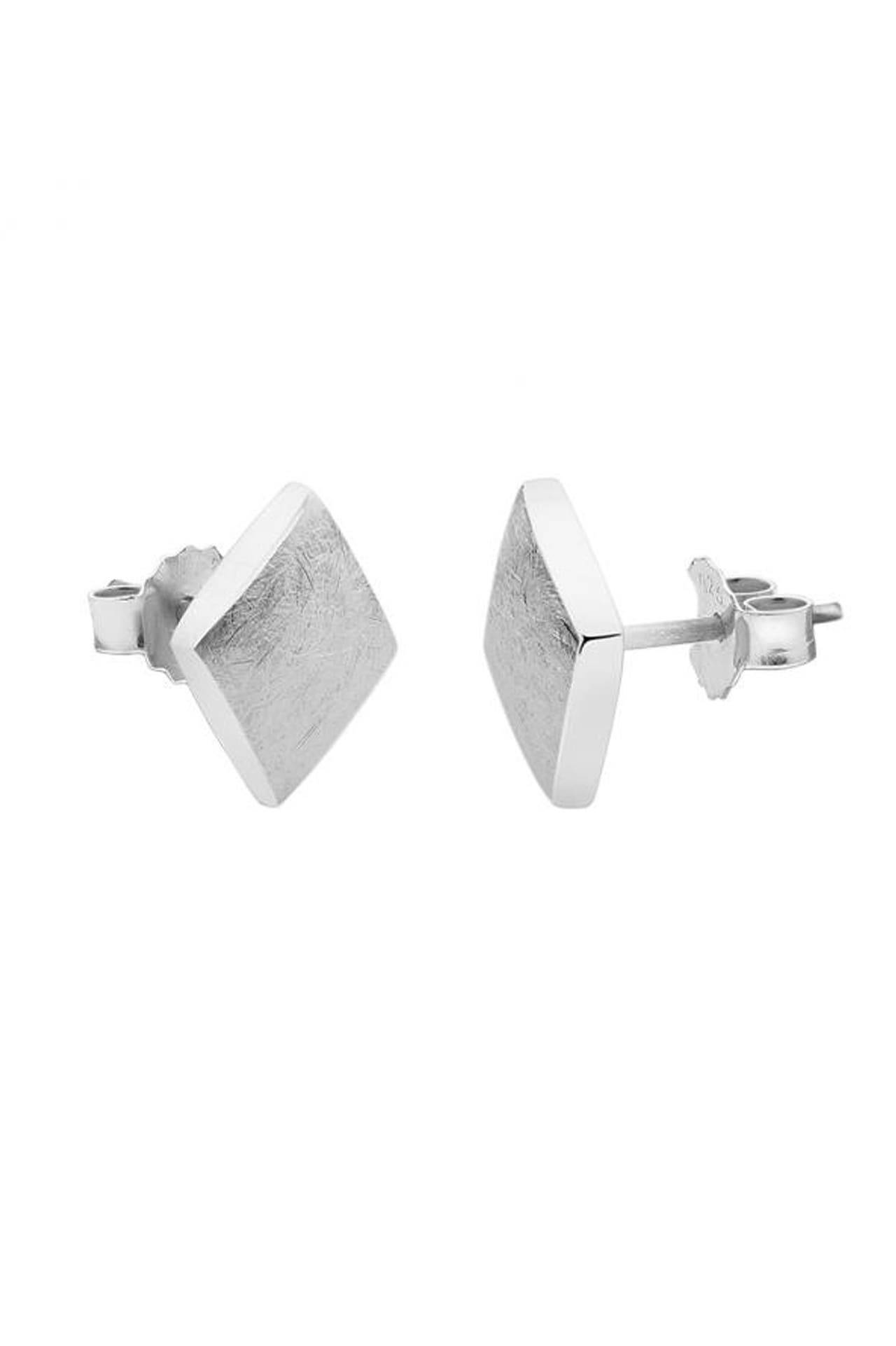 NENALINA Ohrringe Karo Viereck Basic Ohrstecker 925 Silber vergoldet Silber, Bild 1