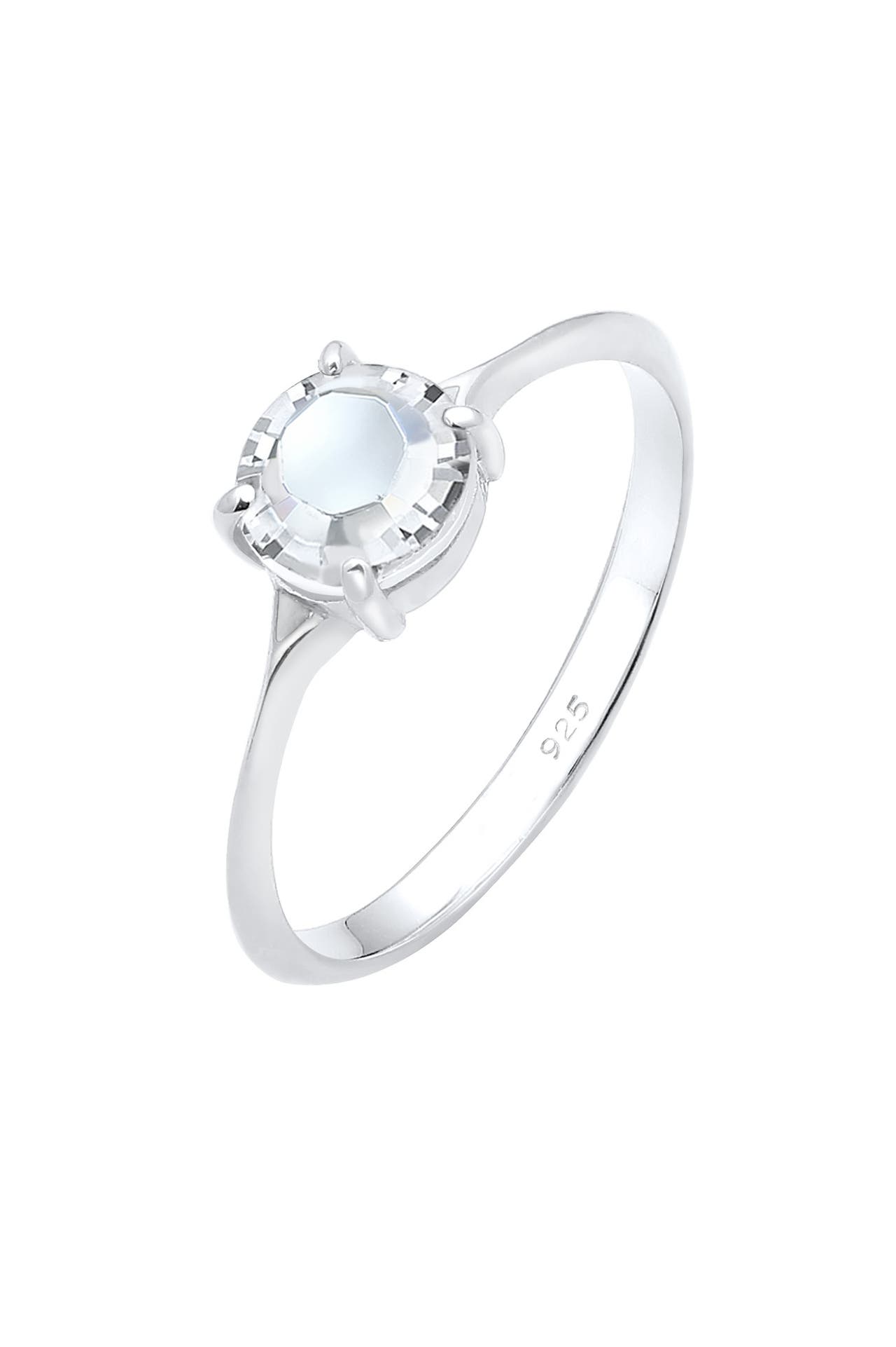 ELLI Ring Solitär Rund Verlobung Kristalle 925 Sterling Silber Silber, Bild 1