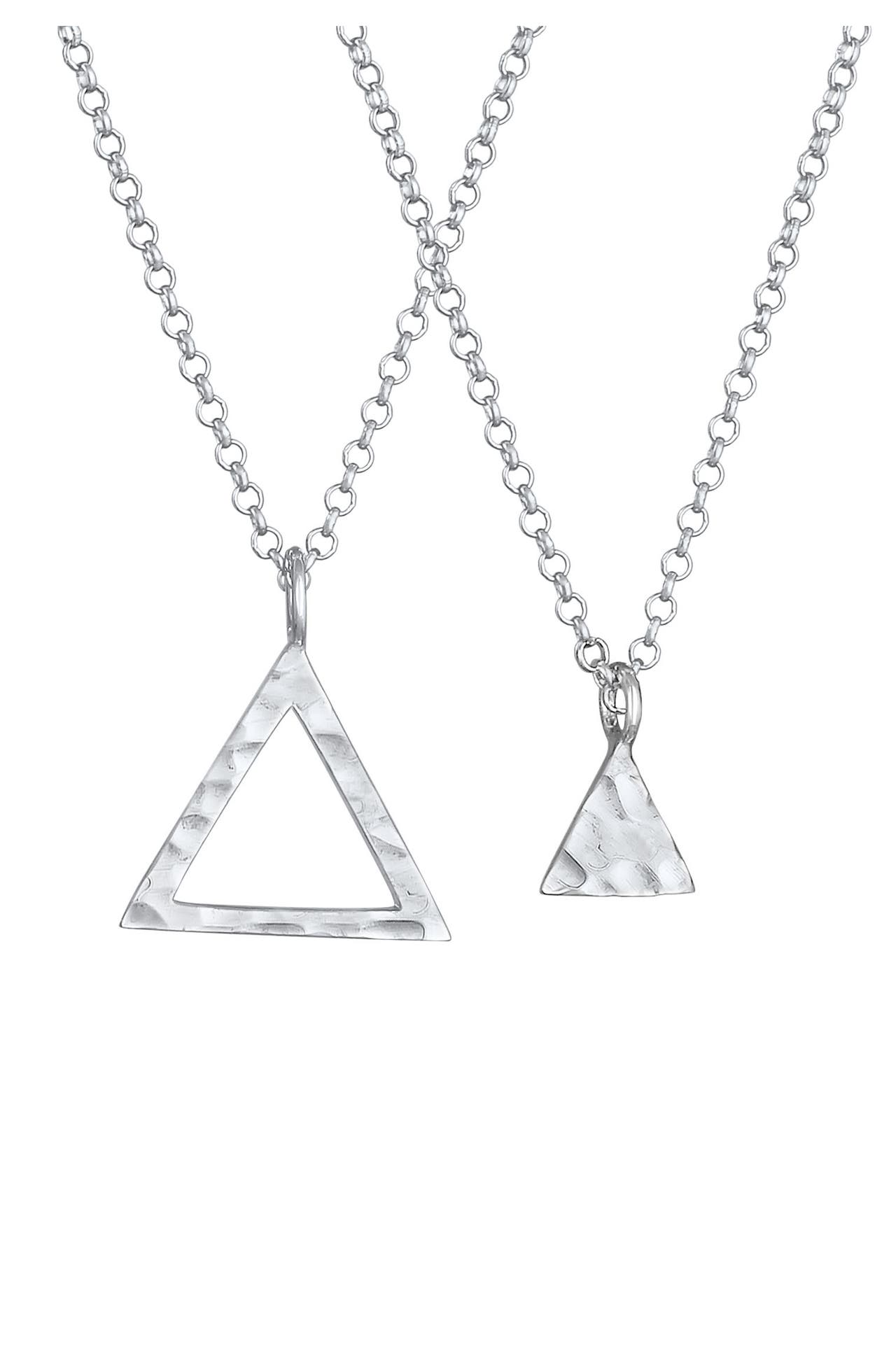 ELLI Kette Partner Freundschaft Dreieck Triangel 925 Silber Silber, Bild 1