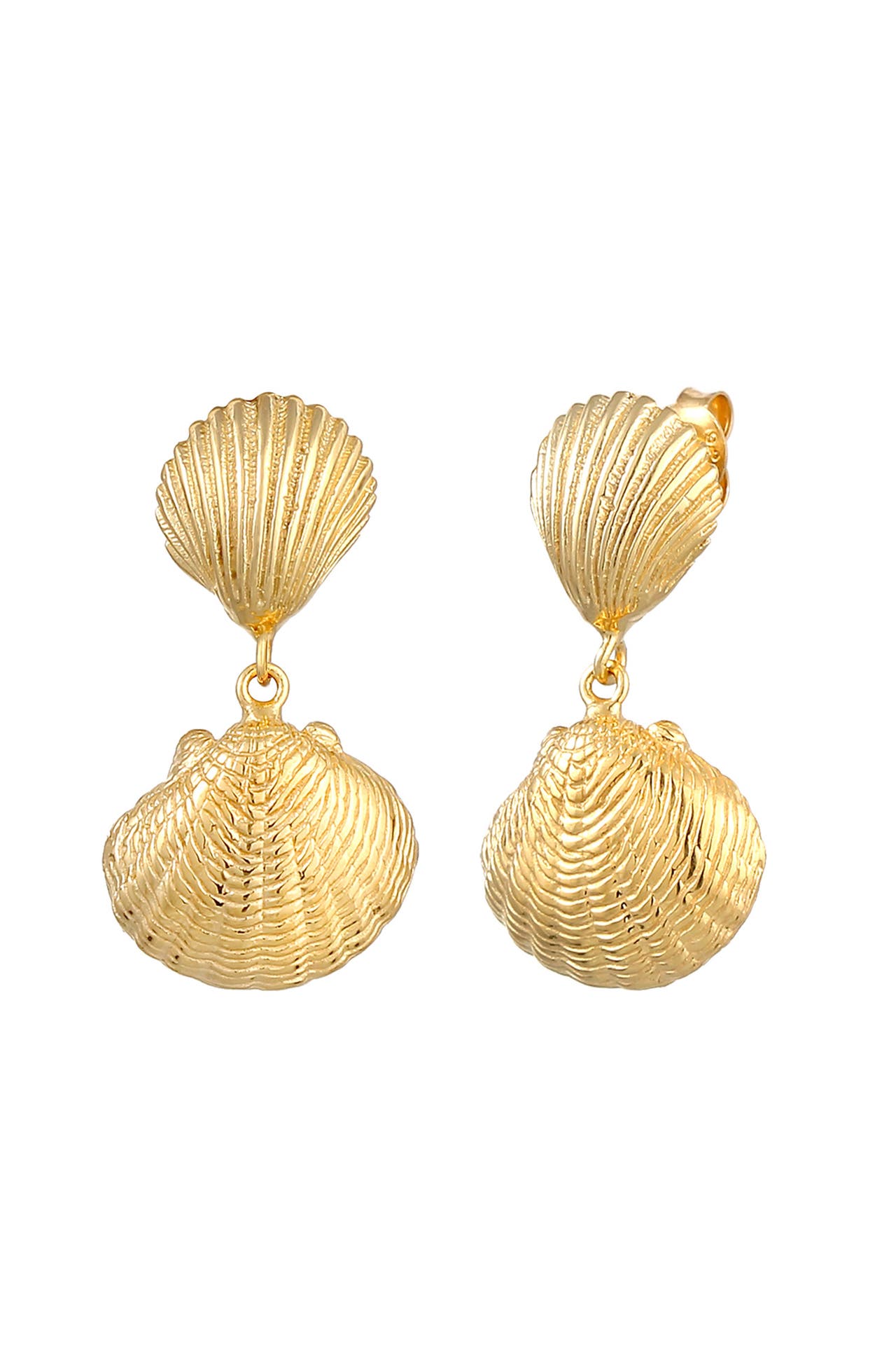 ELLI Ohrringe Hänger Muschel Maritim Sommer 925 Silber Gold, Bild 1