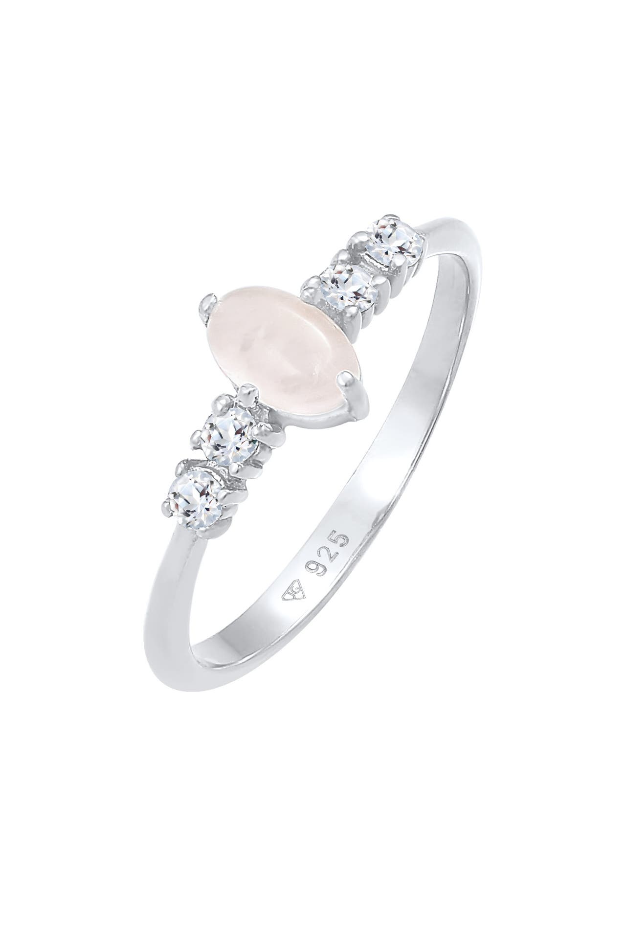 ELLI PREMIUM Ring Rosa Quarz Topas Oval Verlobung 925 Silber Silber, Bild 1