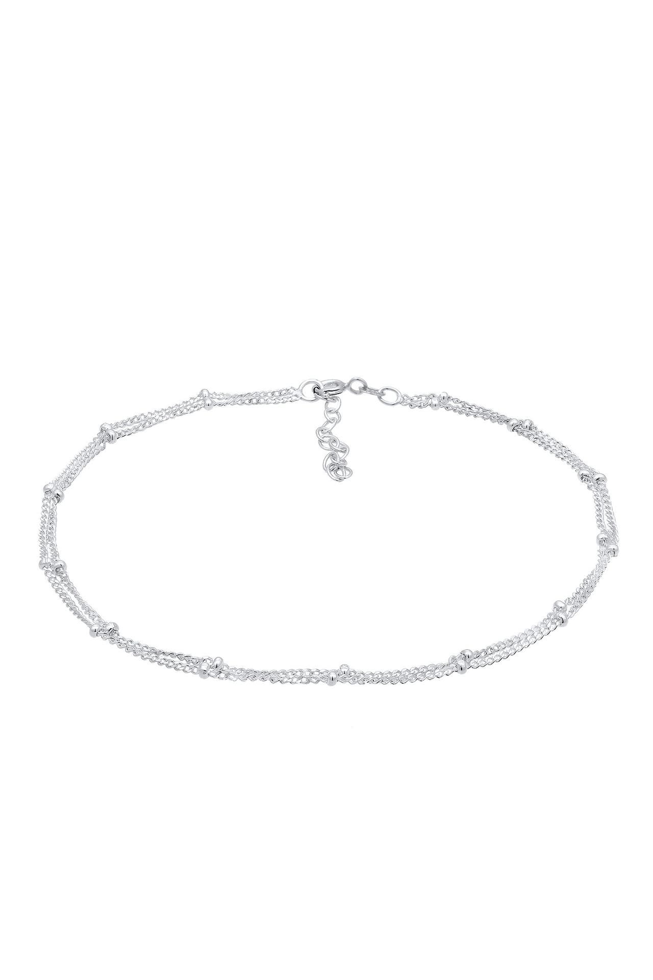 ELLI Fusskettchen Fußkette mit Kugeln Zeitlos Schmuck Geschenk 925 Silber Silber, Bild 1