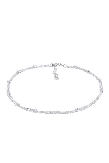 ELLI Fusskettchen Fußkette mit Kugeln Zeitlos Schmuck Geschenk 925 Silber Silber